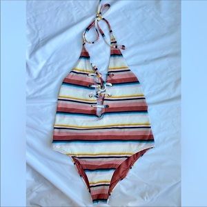 Billabong one piece striped halter top